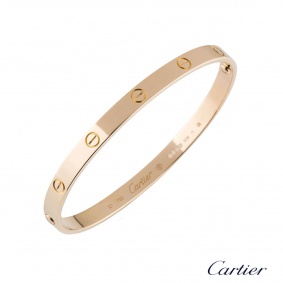 Cartier Rose Gold Plain Love Bracelet Size 21 B6035621
